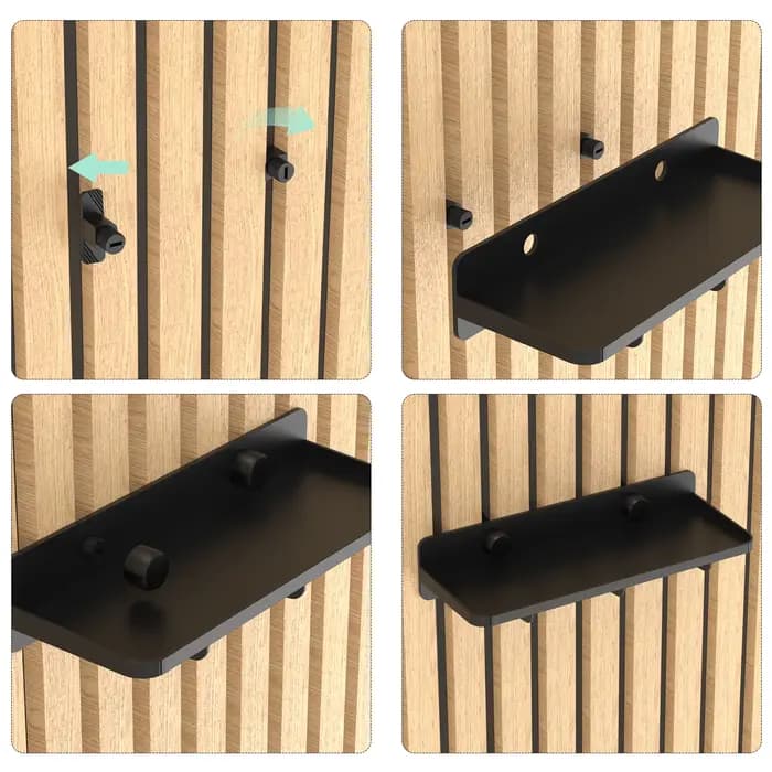 Étagère murale à lattes pour espacement de 13 mm