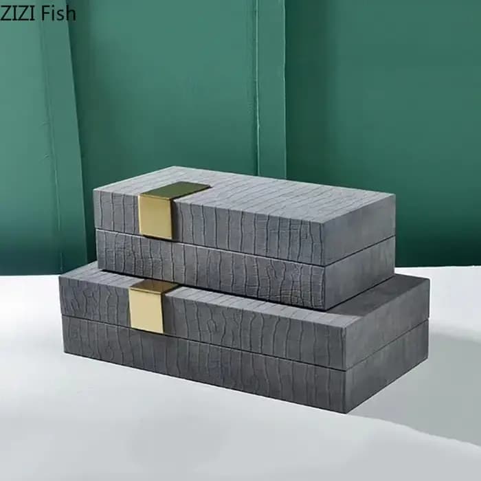 Boîte à Bijoux Décorative en Cuir