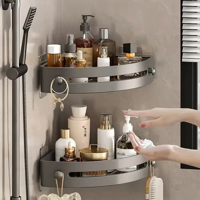 Étagère d'angle de douche à trois niveaux