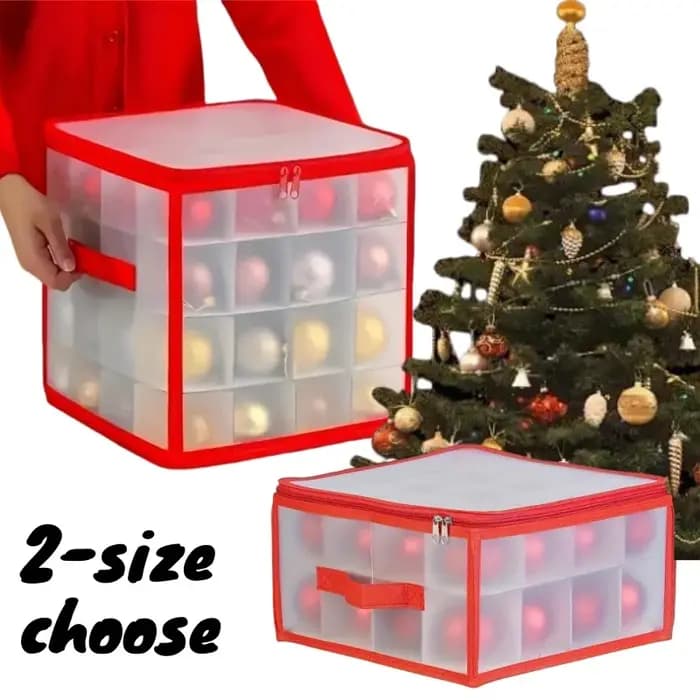 Boîte de rangement d'ornements de noël avec poignée