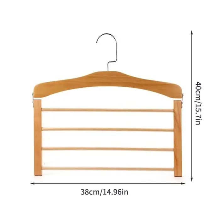 Porte-pantalons multifonctionnel en bois massif