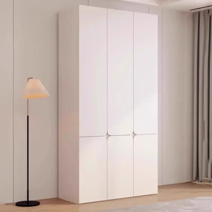 Armoire en bois massif rangement enfant chambre blanc
