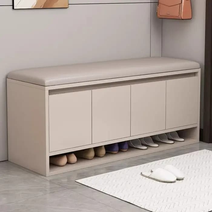 Banc de rangement de chaussures avec coussin, siège d'entrée, armoire à chaussures, organisateur de couloir, étagère à chaussures, tabouret de rangement de chambre à coucher, 2/3/4 portes