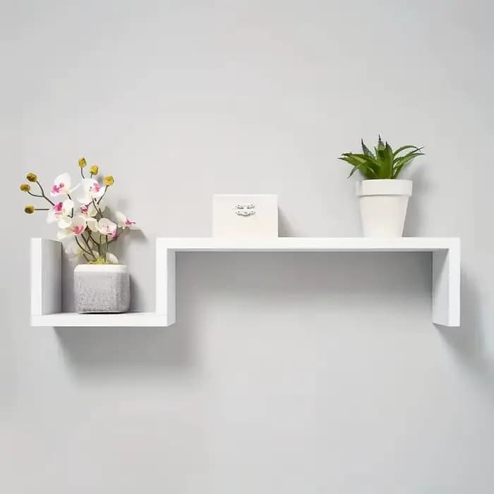 Étagère murale flottante en forme de S