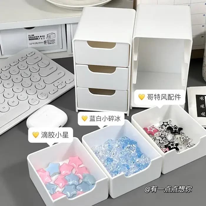 Organisateur de bureau chic à 3 niveaux avec tiroirs – Idéal pour les fournitures