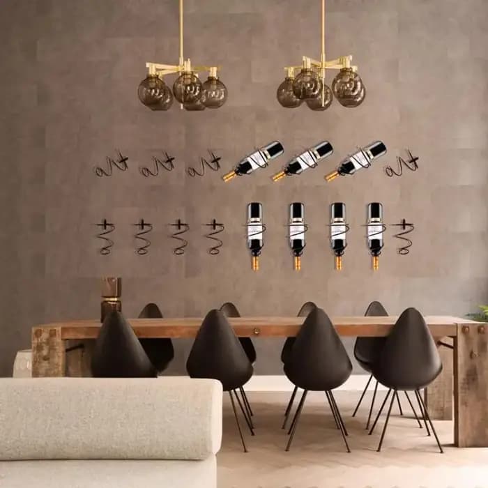 Porte-bouteilles mural en spirale pour vin rouge, présentoir à vin, rangement pour bouteilles, décoration simple pour comptoir de maison
