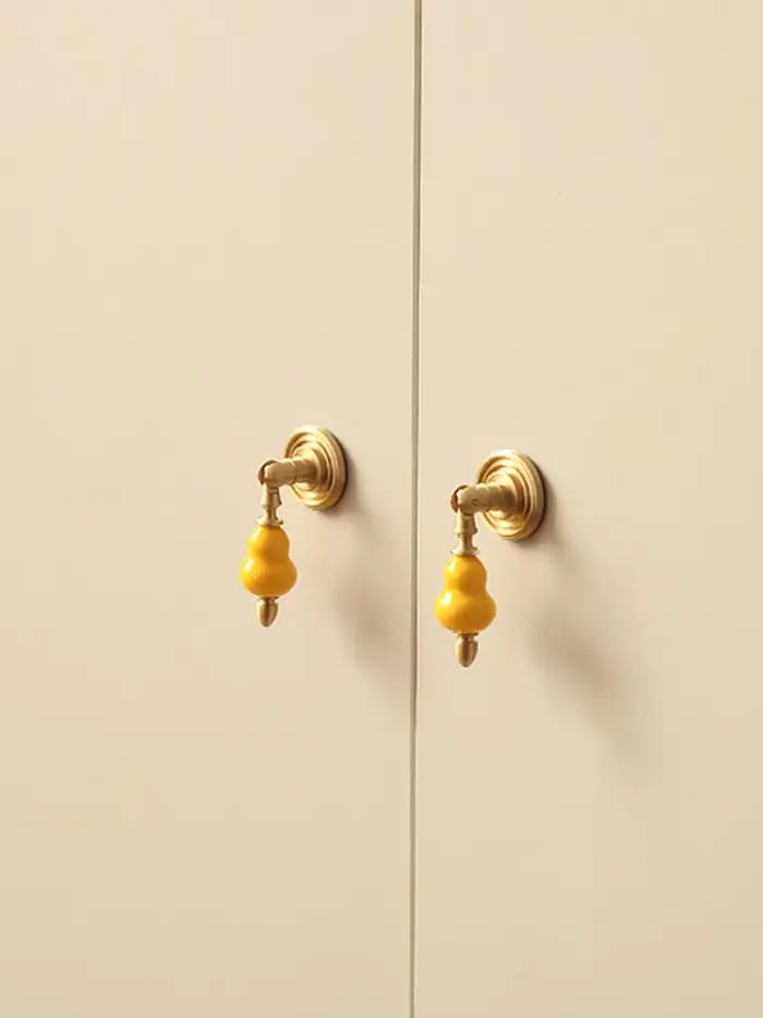 Poignée de meuble de luxe léger et mignon, style gourde, pour armoire, tiroir et placard, quincaillerie de mobilier