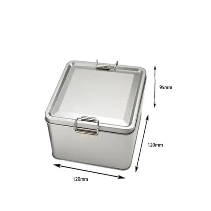 Metal Rectangular Iron Box Old-fashioned with Lid Cake Packaging Box Durable Storage Box Candy Box