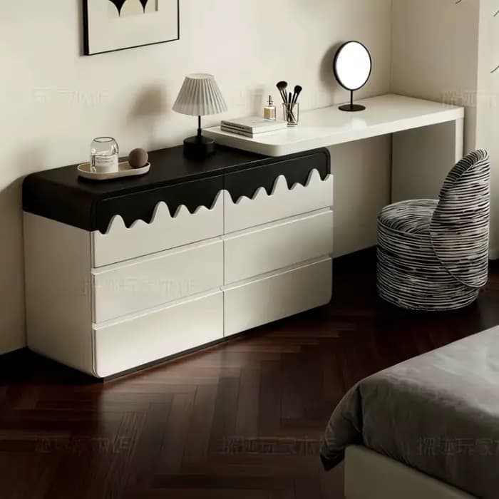 Meuble de rangement pour chambre à coucher, commode, table de maquillage, coiffeuse vintage, meuble français en liquidation