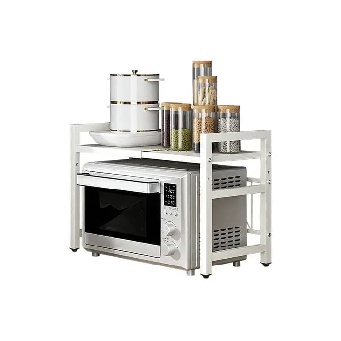 Organisateur d'étagère pour micro-ondes extensible de 42 à 64 cm