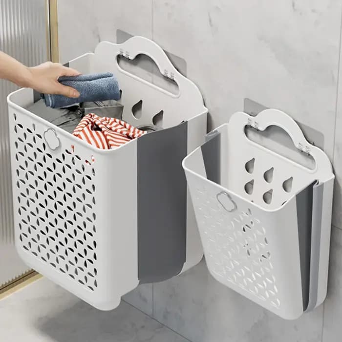 Panier à linge pliant pour salle de bain, panier de rangement mural pour vêtements sales, sac à ling