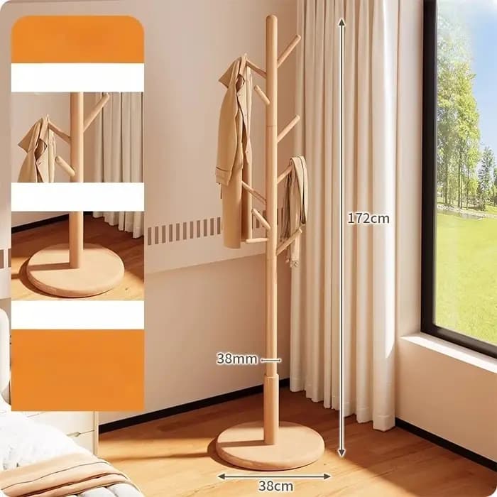 Porte-manteau sur pied porte-vêtements en bois