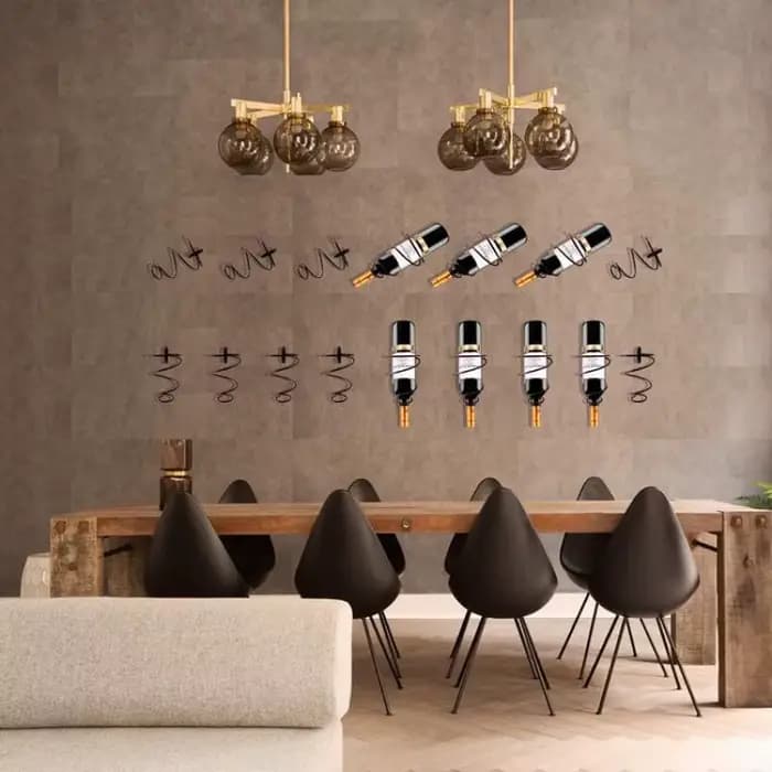 Porte-bouteilles mural en spirale pour vin rouge, présentoir à vin, rangement pour bouteilles, décoration simple pour comptoir de maison
