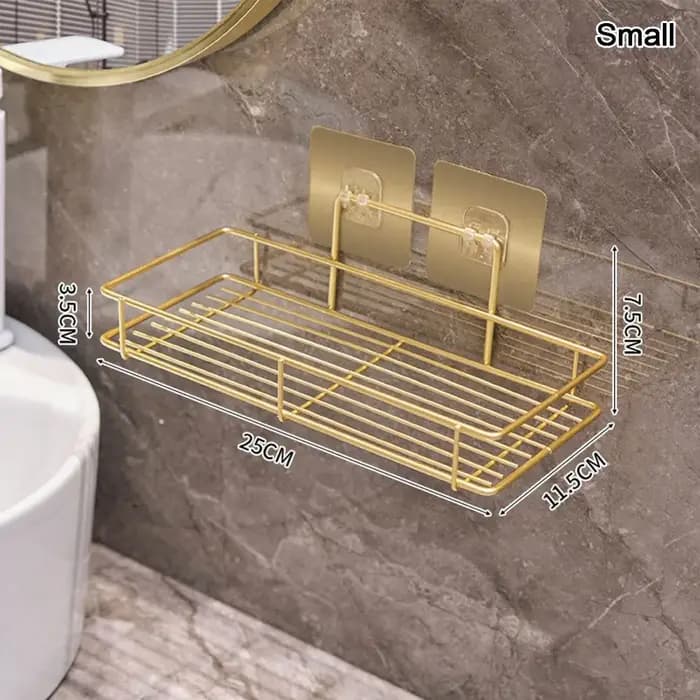 Étagère de rangement de salle de bain en métal sans perçage