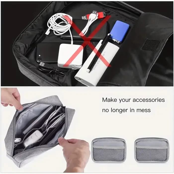 Sac de rangement pour câbles électroniques, sac de voyage pour petits appareils électroniques, carte SD, banque d'alimentation