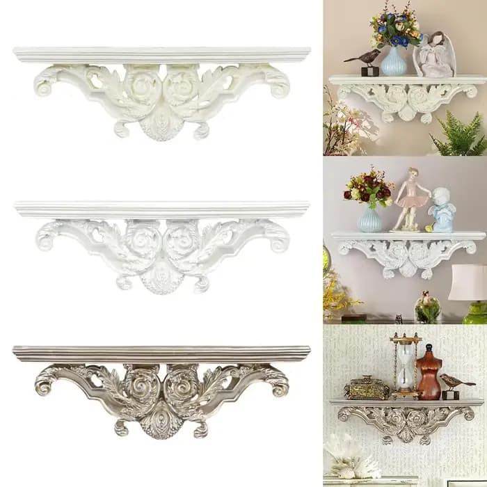 Étagère murale décorative rétro, support de rangement creux créatif pour chambre à coucher, salon, salle de bains et ustensiles d'art de cuisine