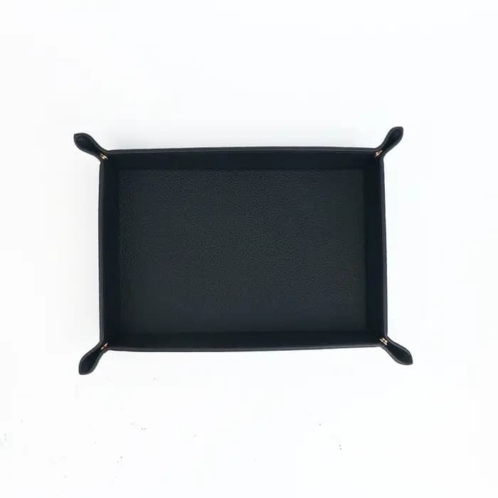 Boîte de rangement rectangulaire en cuir PU personnalisable pour l'organisation des affaires domestiques - Plateau