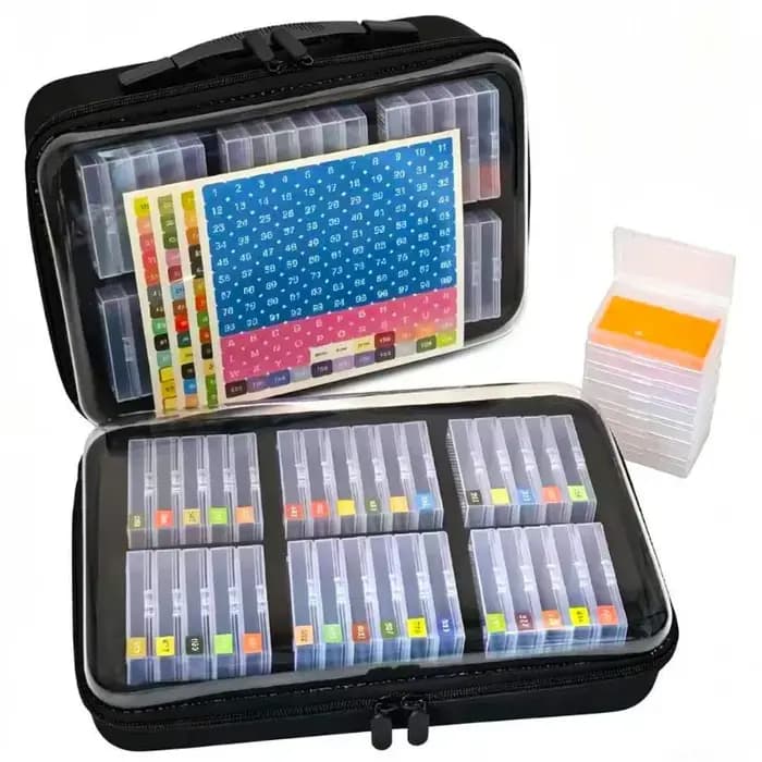 Ensemble de boîtes de rangement transparentes pour peinture diamant avec sac à poignée