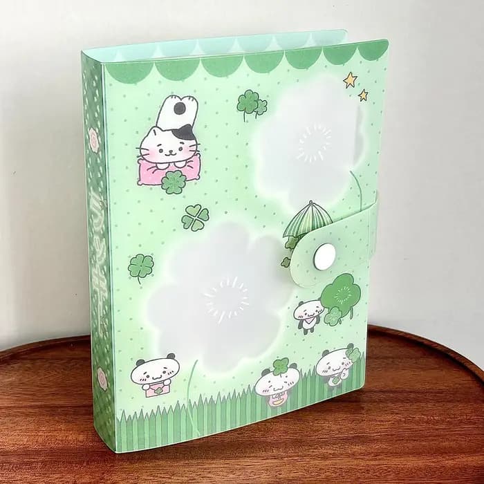 WAKAWAKA A6 classeur de rangement Kawaii organisateur de documents avec motif trèfle Vintage Showa S
