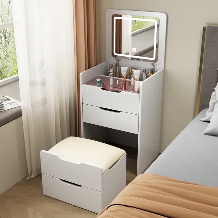 Tables de coiffeuse de luxe avec rangement, petites commodes dissimulées pour chambre à coucher, tables de maquillage, cadres gain de place, Penteadeira, mobilier de style Mid-Century
