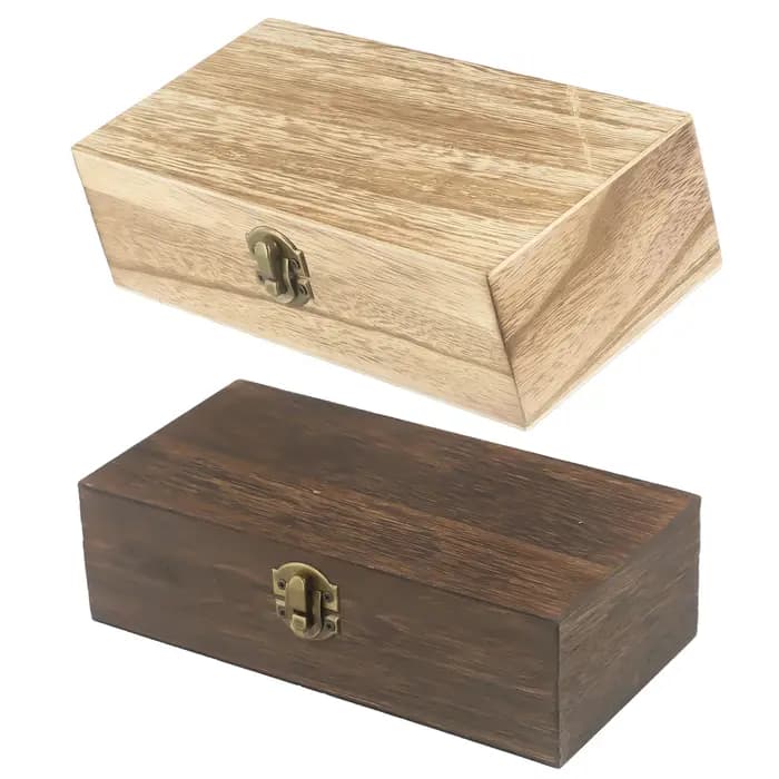 Boîte de rangement rectangulaire en bois pour magasin de thé