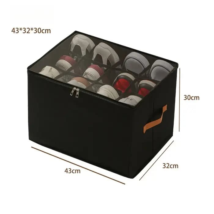 Organisateur de chaussures pliable avec couvercle - Boîte de rangement anti-poussière