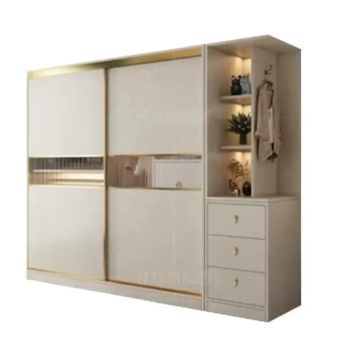 Armoire moderne de luxe en bois massif blanc