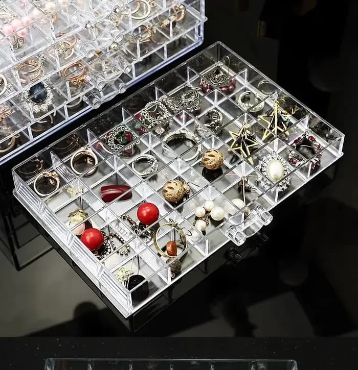 Boîte de Rangement Transparente pour Boucles d'Oreilles