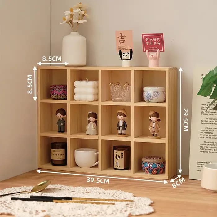 Support de rangement pour tasses d'eau en bois massif, boîte de rangement à 12 grilles pour ensemble