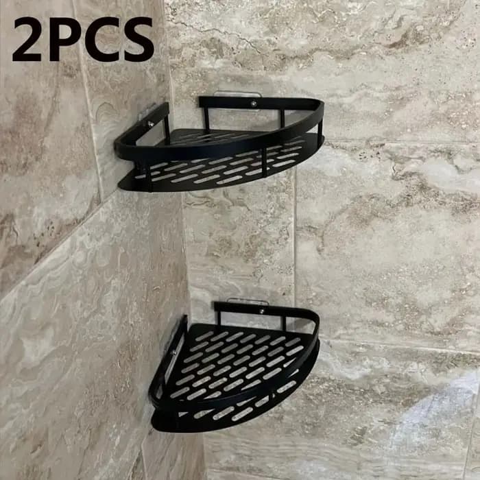 Étagère de salle de bain en alliage d'aluminium, support de shampoing, organisateur de rangement de maquillage, étagère de douche, accessoires de salle de bains, étagère d'angle murale sans perceuse