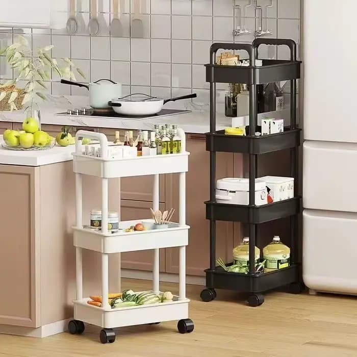 Étagère de rangement multifonctionnelle blanche à 5 niveaux