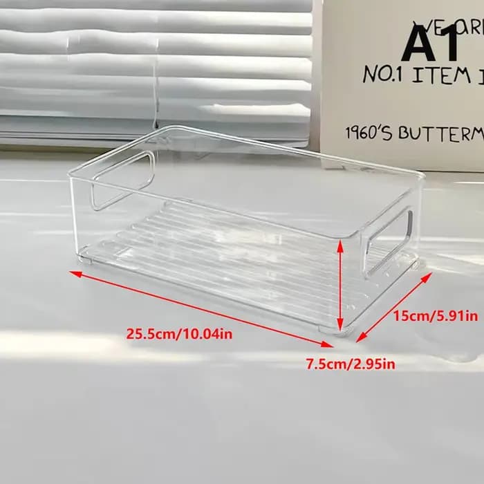 Boîte de rangement en acrylique transparente pour cosmétiques de bureau, masques faciaux et produits de soin, idéale pour dortoir et réfrigérateur