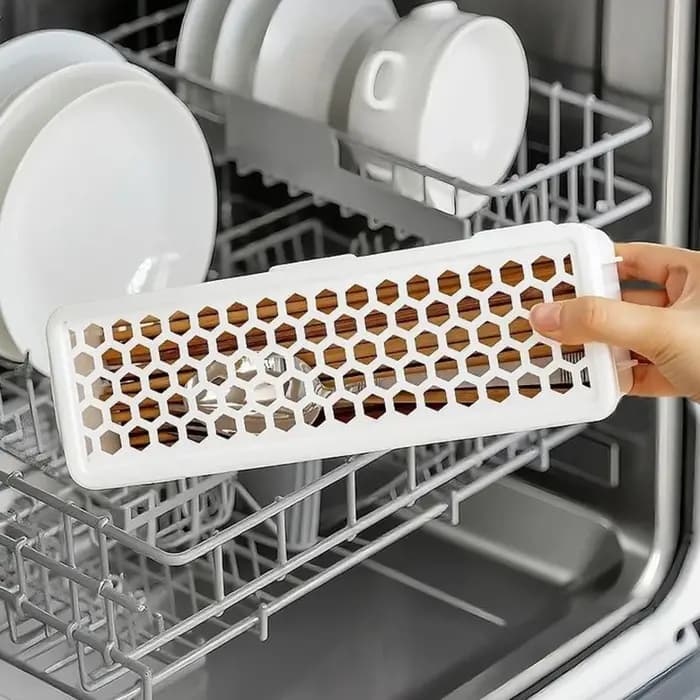 Boîte de rangement de couverts lavable au lave-vaisselle