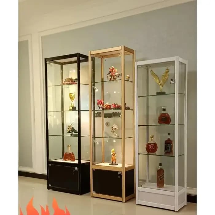 Armoire de rangement modèle transparent sur mesure pour articles en verre