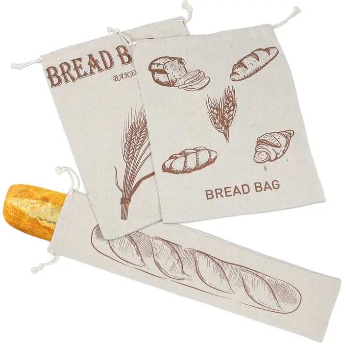 Nouveaux sacs de rangement de pain en coton et lin
