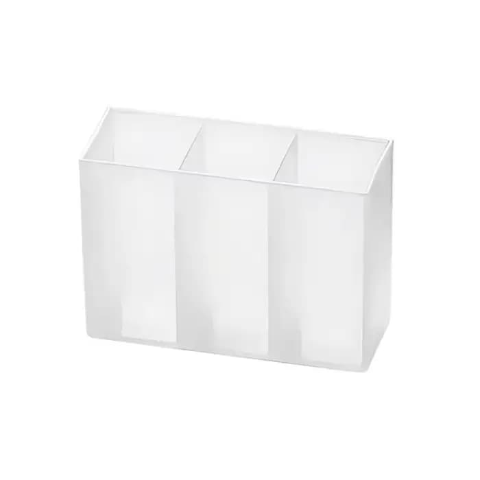 Mini boîte de rangement en plastique à 3 grilles, brosse de maquillage, rouge à lèvres, organisateur
