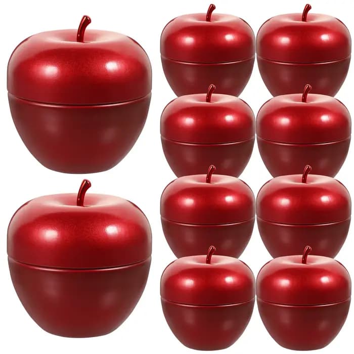 Lot de 10 boîtes de rangement en fer blanc, forme variée, pour thé, bonbons, articles ménagers, boît