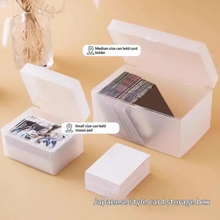 Boîte de rangement de bureau blanche et transparente, boîte de collection de photos, conteneur à bijoux, organisateur de cartes d'identité