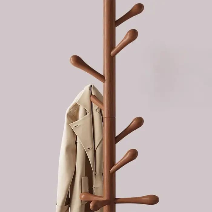 Porte-manteau sur pied porte-vêtements en bois