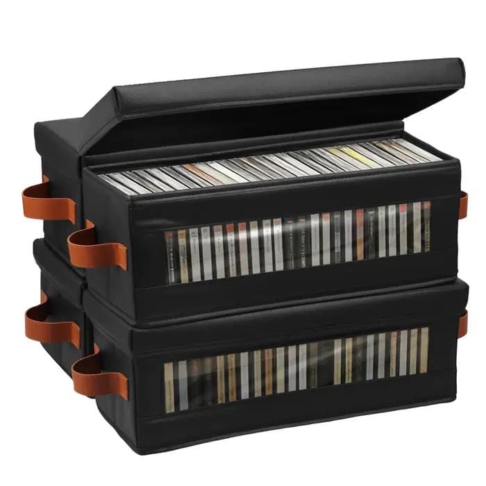 Paquet de 4 boîtes de rangement pour DVD avec fenêtre visible, support anti-poussière pour DVD, orga
