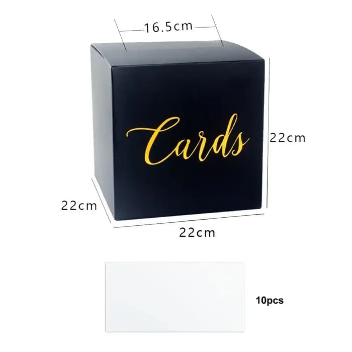 Boîte de rangement blanche et noire pour cartes de mariage