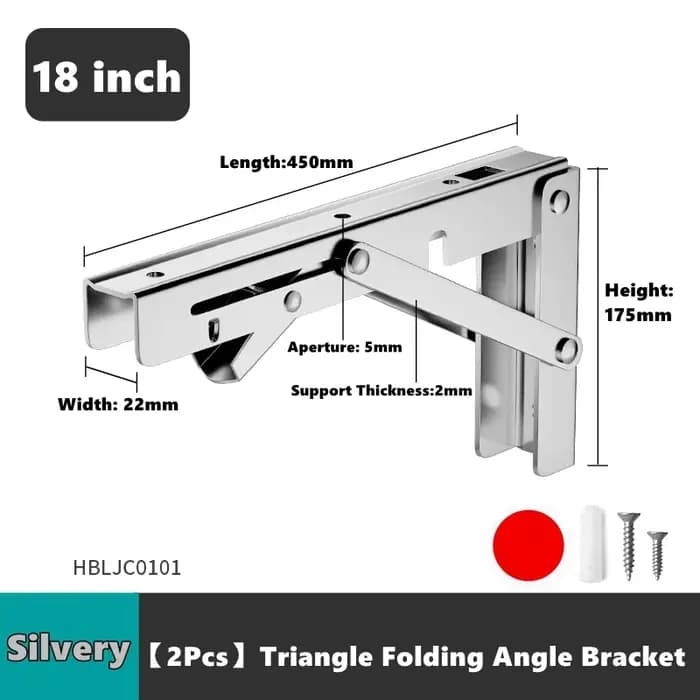 Supports d'étagère pliants robustes en acier inoxydable