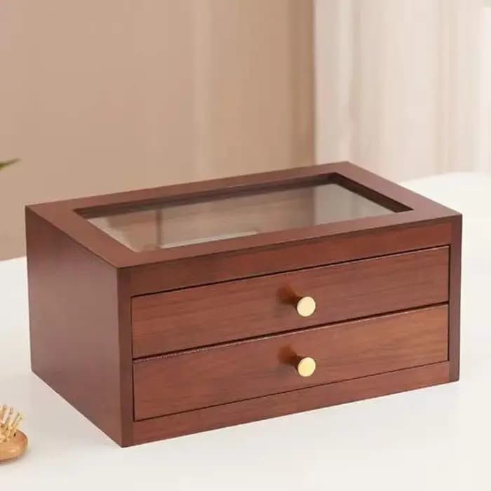 Boîte à Bijoux en Bois Multifonctionnelle de Style MELStyle Rétro
