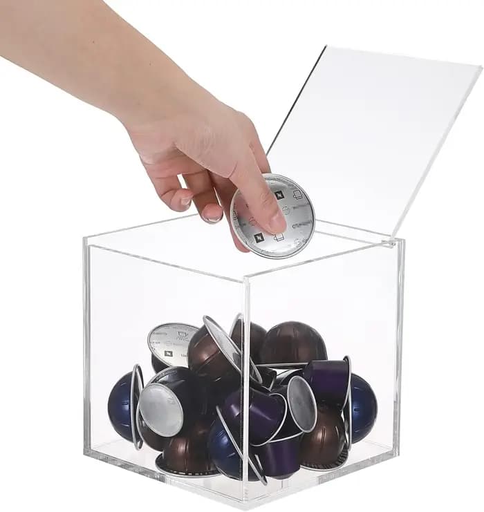 Boîte de rangement de capsules de café en acrylique