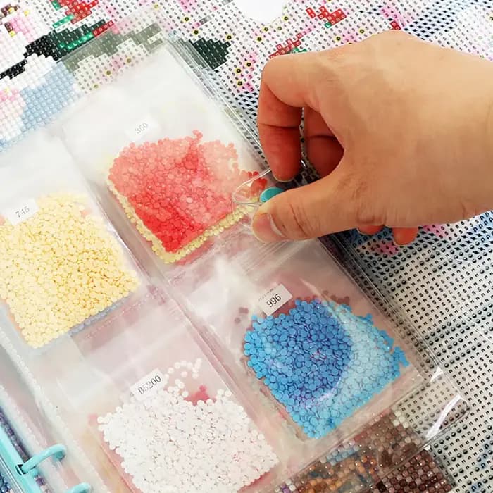 Organiseur de perles pour peinture au diamant 5D A5 avec pages transparentes