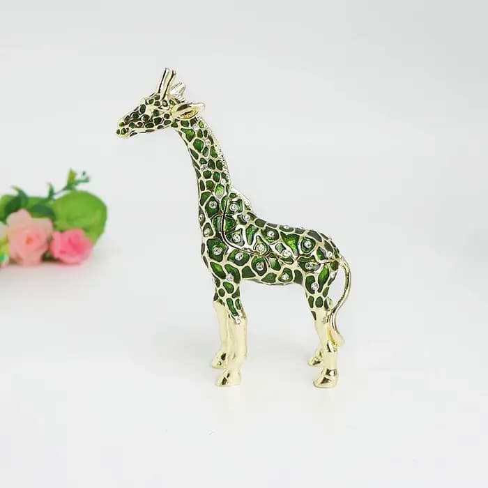 SHINNYGIFTS Boîte à bijoux girafe en émail et étain faite à la main