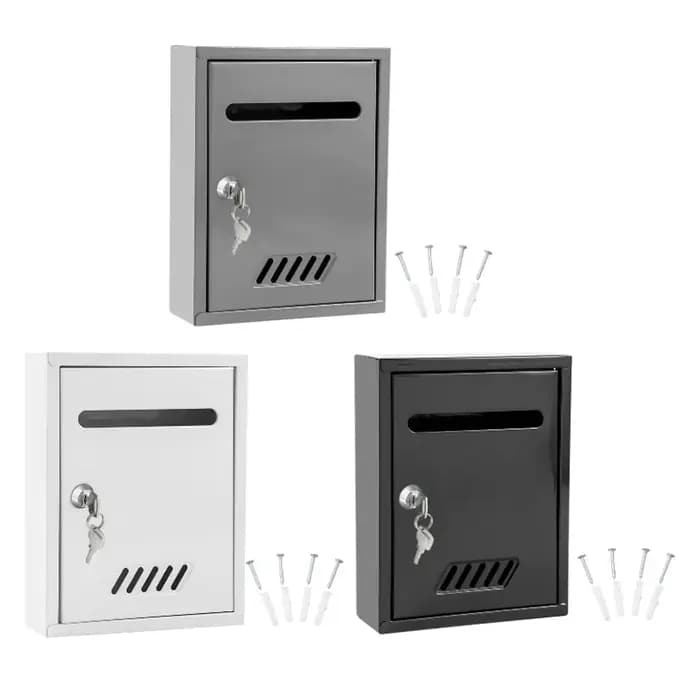 Boîte aux lettres murale grande en fer pour portail, bureau, extérieur