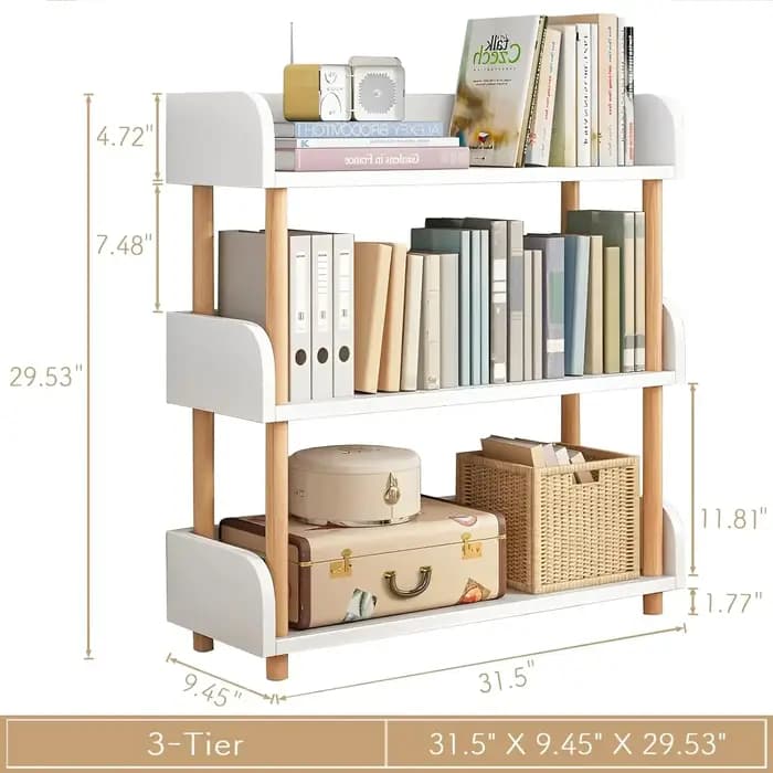 Wayifair Home Furniture Store Bibliothèque d'exposition moderne avec bord supérieur et cadre en bois massif pour la
