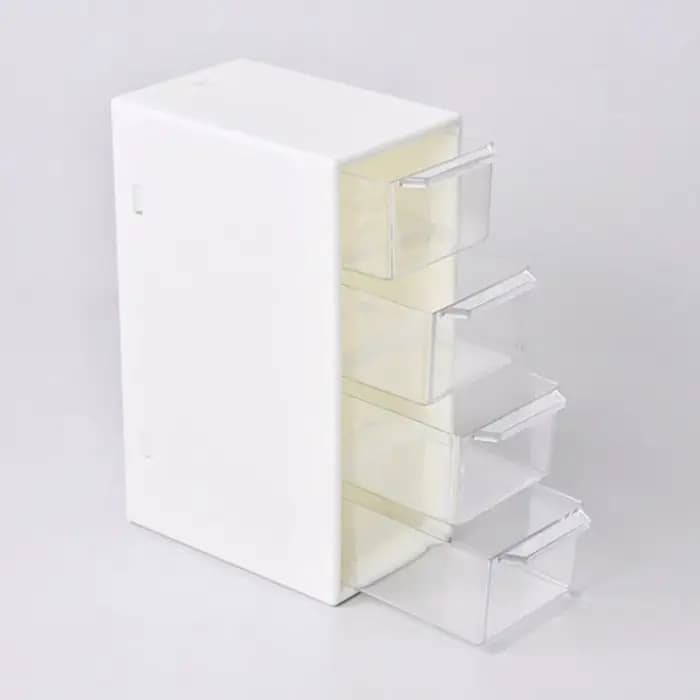 Boîte de rangement cosmétique de bureau blanche avec 4 unités MELUnits