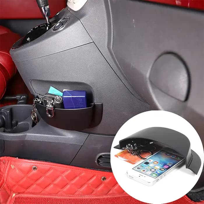 Pour Fiat 500 2011-2017 ABS noir console centrale de voiture boîte de rangement latérale